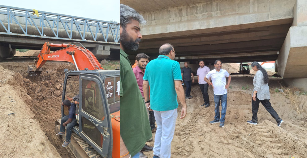 आगामी मानसून सीजन की तैयारी के लिए चल रहे कार्यों का निरीक्षण करने के लिए पटियाला की राव का स्थल दौरा